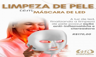 Limpeza de pele com Máscara de LED