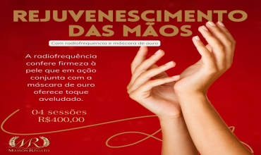 Rejuvenescimento das mãos c/ Radiofrequência e Máscara de ouro